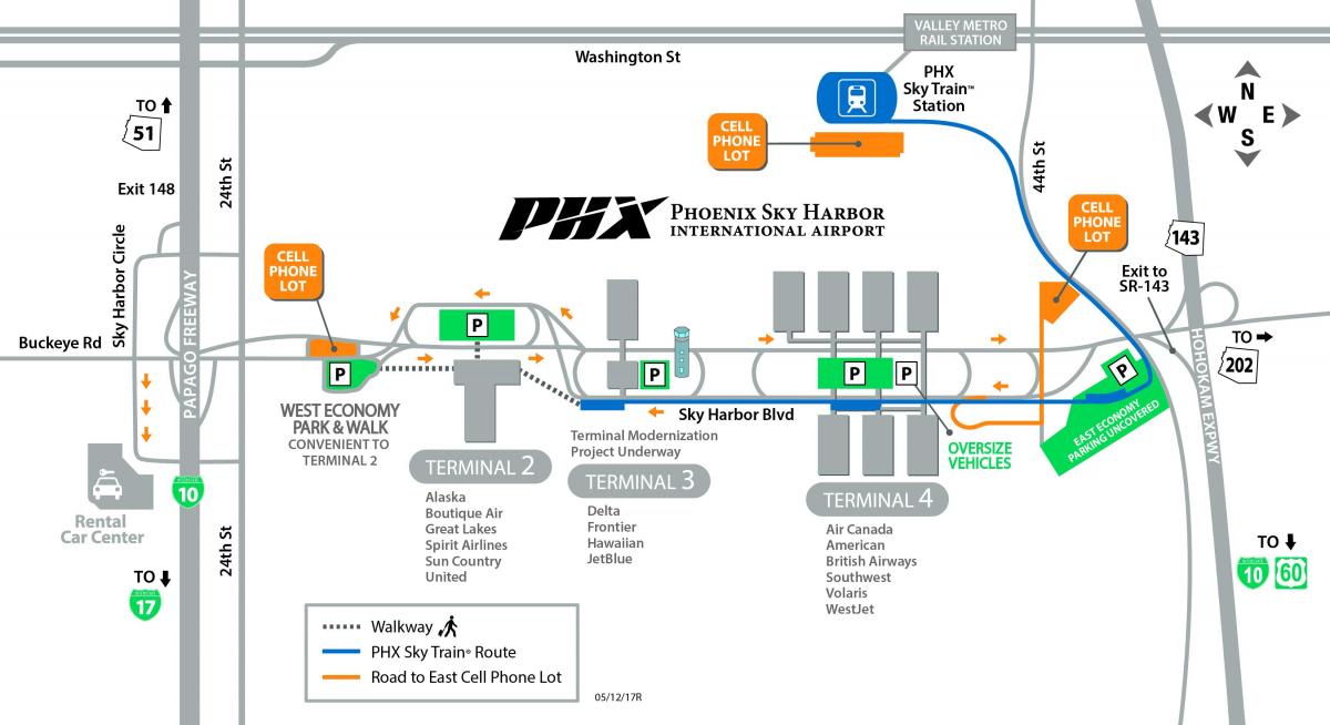 Phoenix міжнародного аеропорту карті