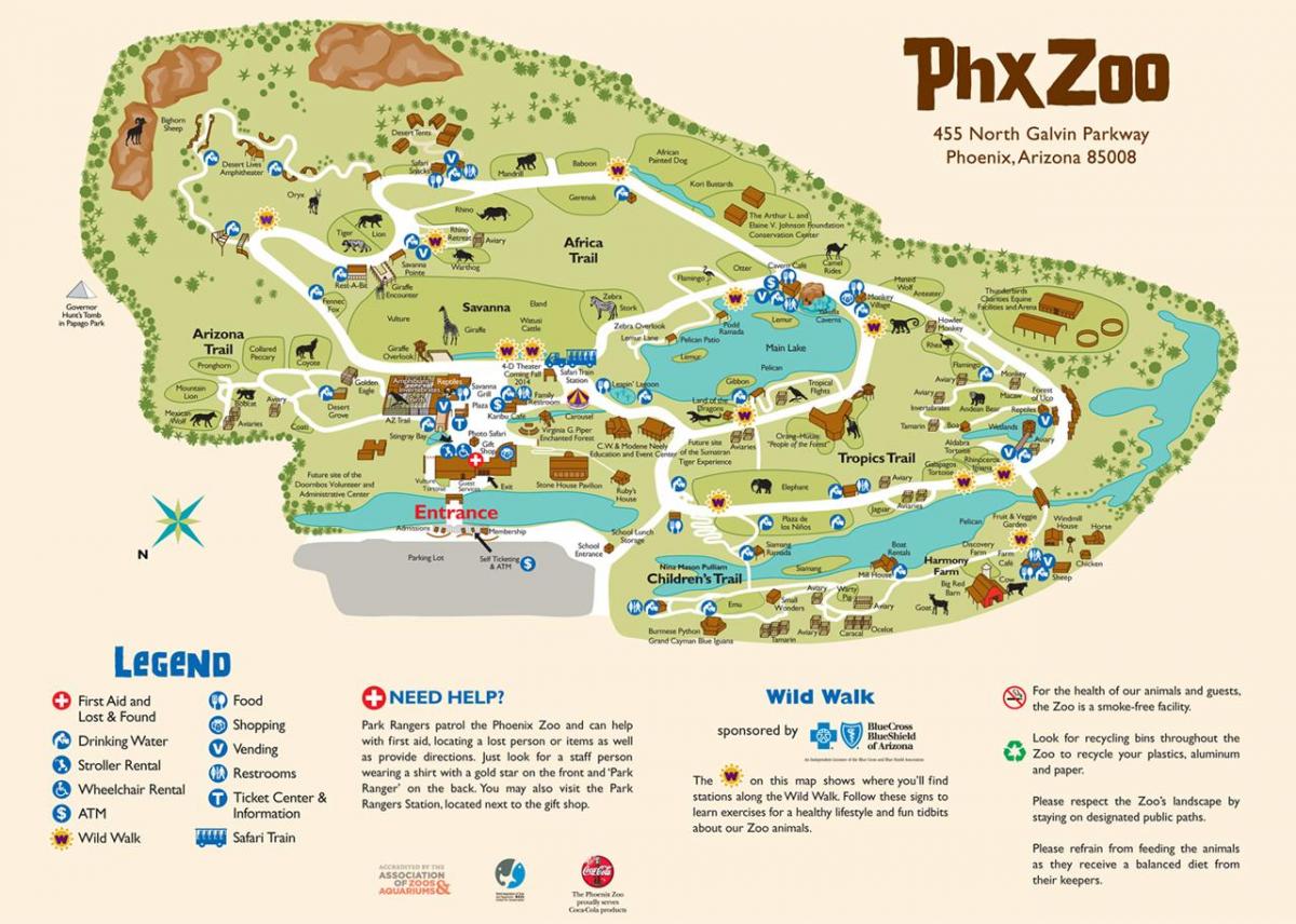 карта зоопарк Фенікса